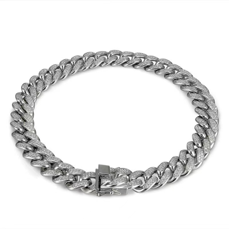Stainless Steel Titanium Steel Cuban Chain Necklace Bracelet