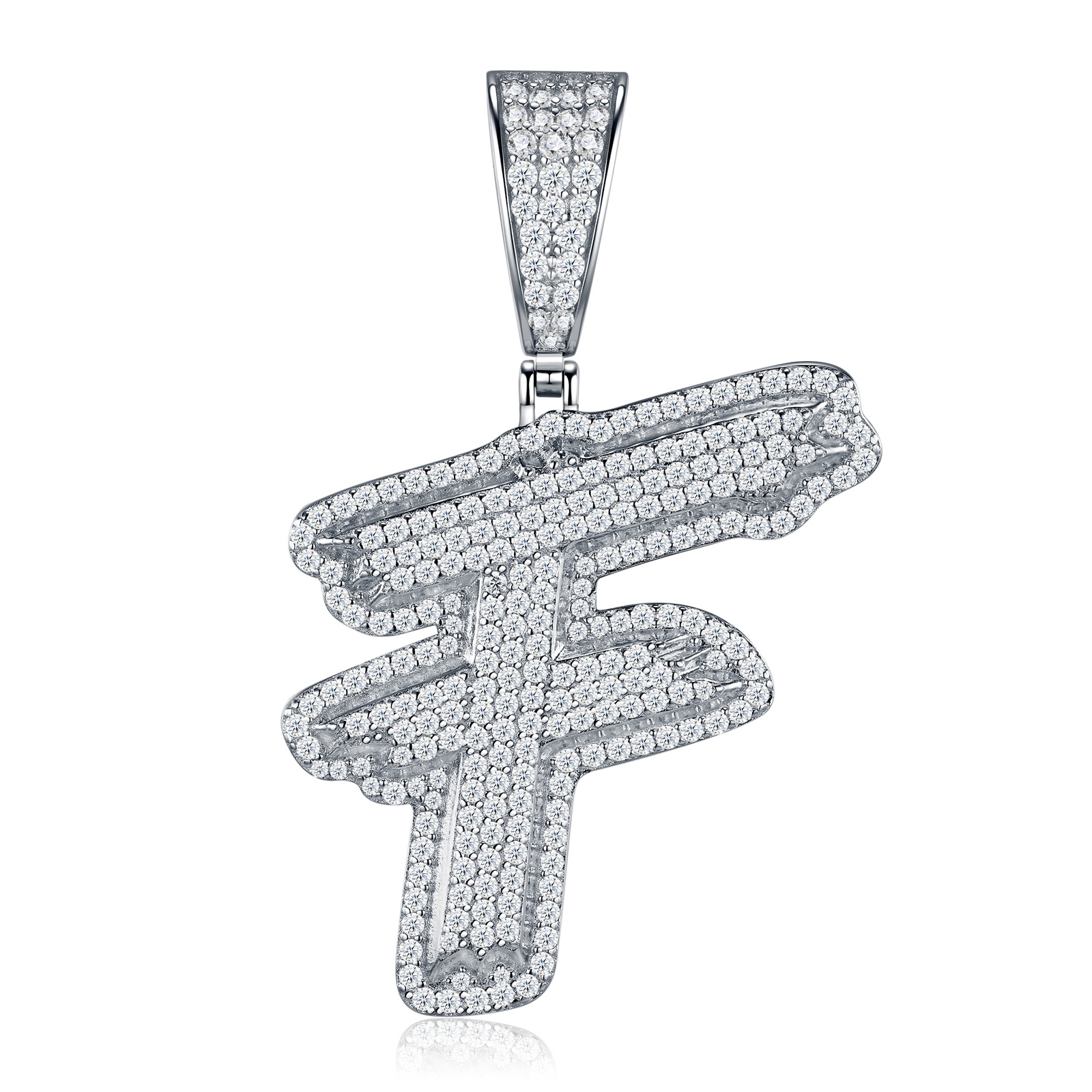 Fashion Design 26 Letters - F Set With Top Quality Morganite In Luxurious Fashion And Mid-Prive Mode Jewelry Silver Pendant Necklace, Made Of S925 Silver Electroplated With Platinum.