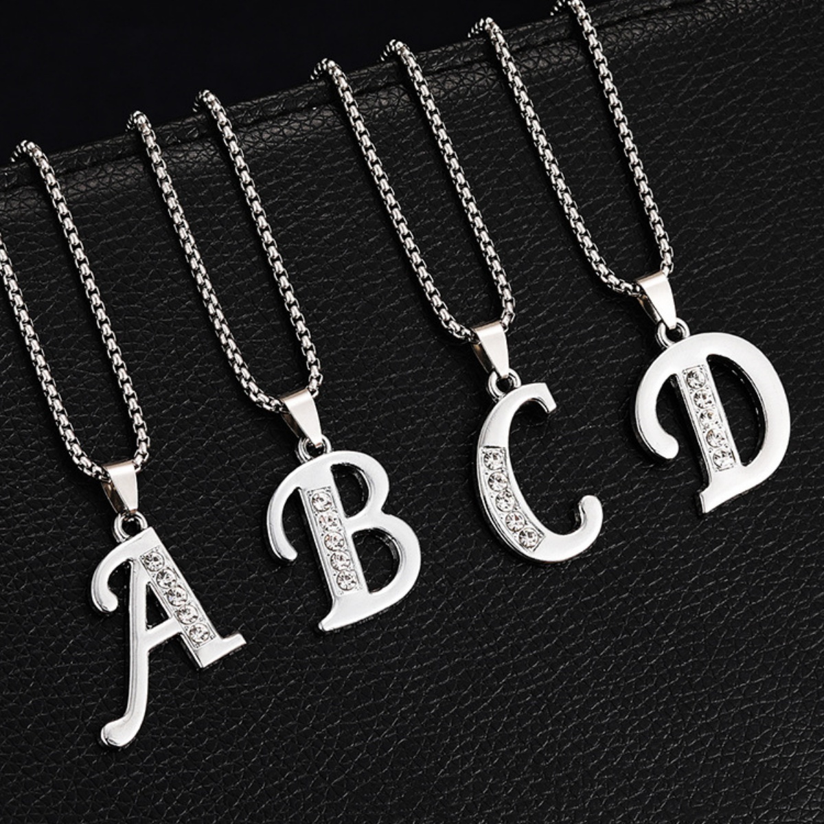 26 Diamond-Encrusted English Alphabet Necklaces