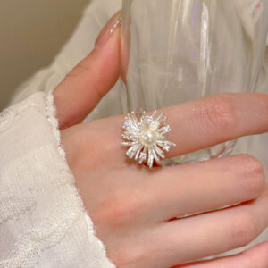 Pearl Firework New Niche Open-End Ring For Women