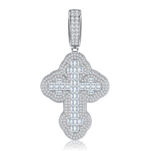 A Luxurious And Fashionable Minimalist Jewelry Pendant Necklace Featuring Top-quality Moissanite, Made Of S925 Silver Electroplated With Platinum.