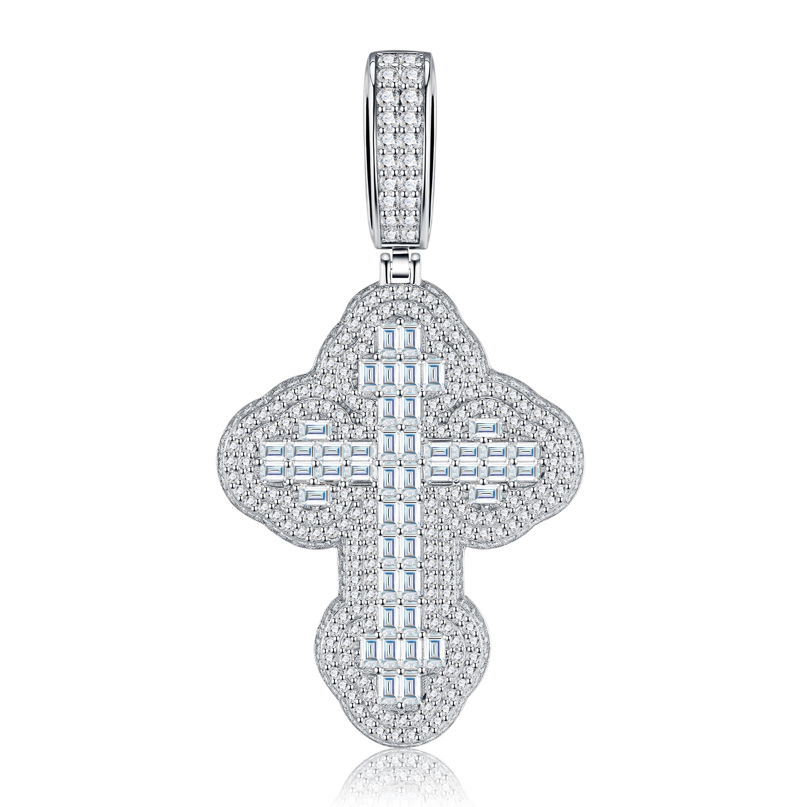 A Luxurious And Fashionable Minimalist Jewelry Pendant Necklace Featuring Top-quality Moissanite, Made Of S925 Silver Electroplated With Platinum.