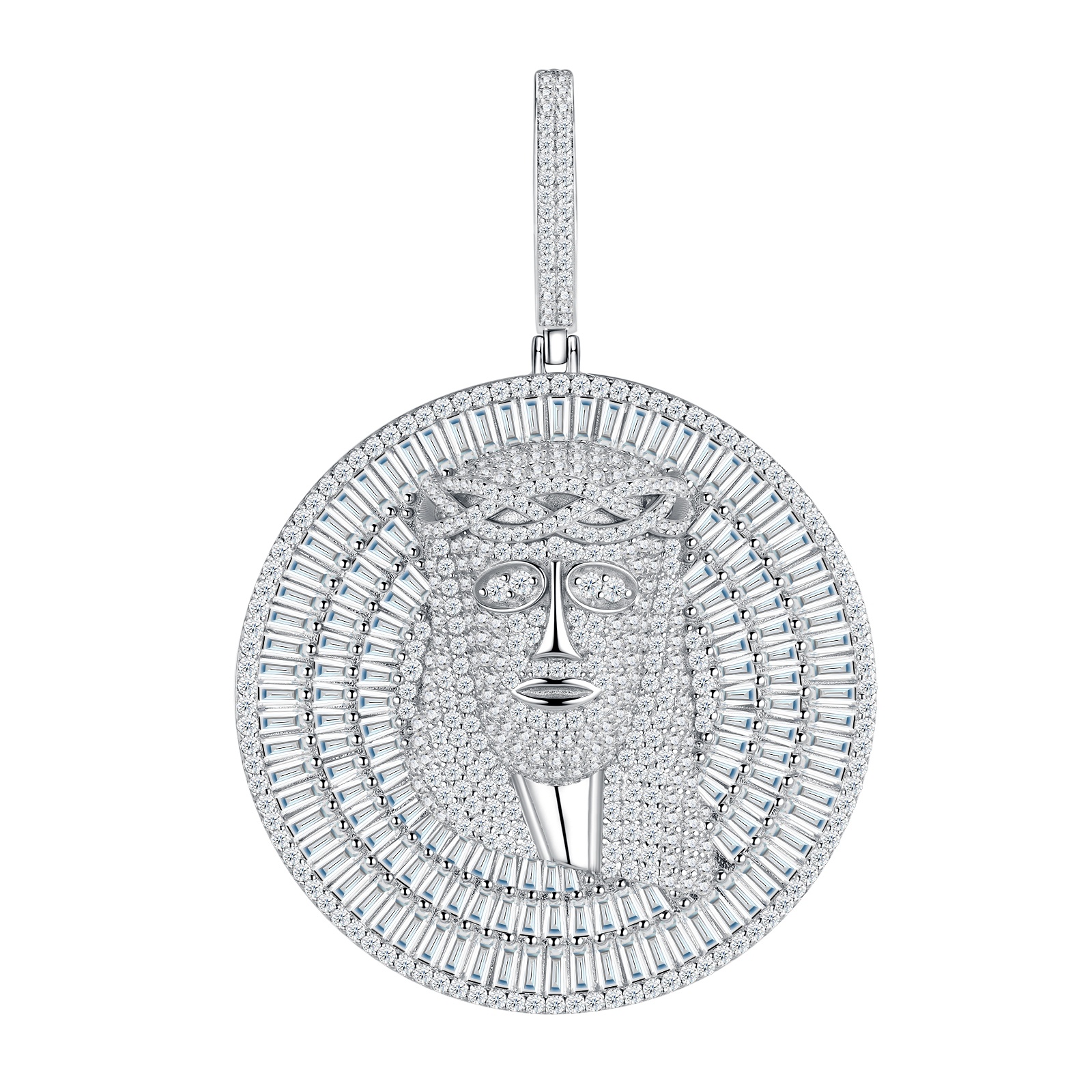 A Luxurious And Fashionable Minimalist Jewelry Pendant Necklace Featuring Top-quality Moissanite, Made Of S925 Silver Electroplated With Platinum.
