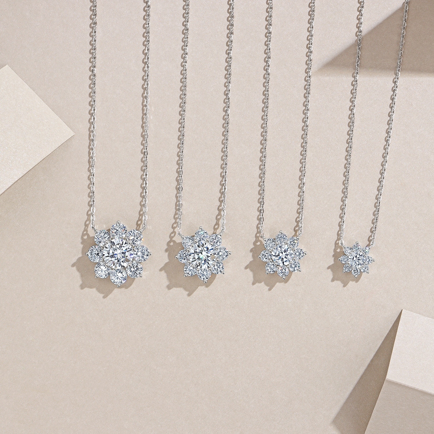 A Luxurious And Fashionable Minimalist Jewelry Pendant Necklace Featuring Top-quality Moissanite, Made Of S925 Silver Electroplated With Platinum.