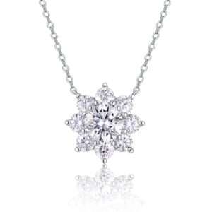 A Luxurious And Fashionable Minimalist Jewelry Pendant Necklace Featuring Top-quality Moissanite, Made Of S925 Silver Electroplated With Platinum.
