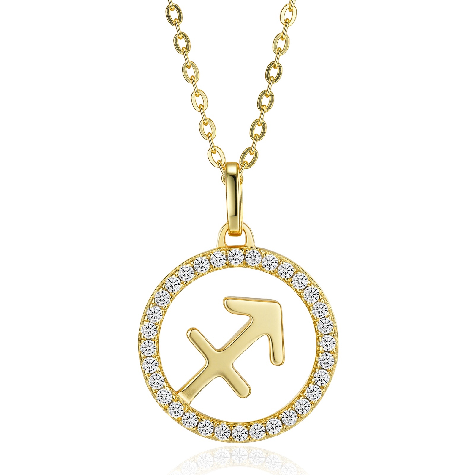 A Luxurious And Fashionable Minimalist Jewelry Pendant Necklace Featuring Top-quality Moissanite, Made Of S925 Silver Electroplated With Gold.