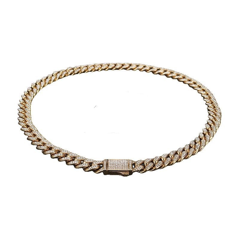 Stainless Steel Titanium Steel Cuban Chain Necklace Bracelet