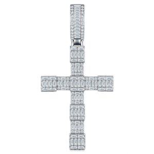 A Luxurious And Fashionable Minimalist Jewelry Pendant Necklace Featuring Top-quality Moissanite, Made Of S925 Silver Electroplated With Platinum.