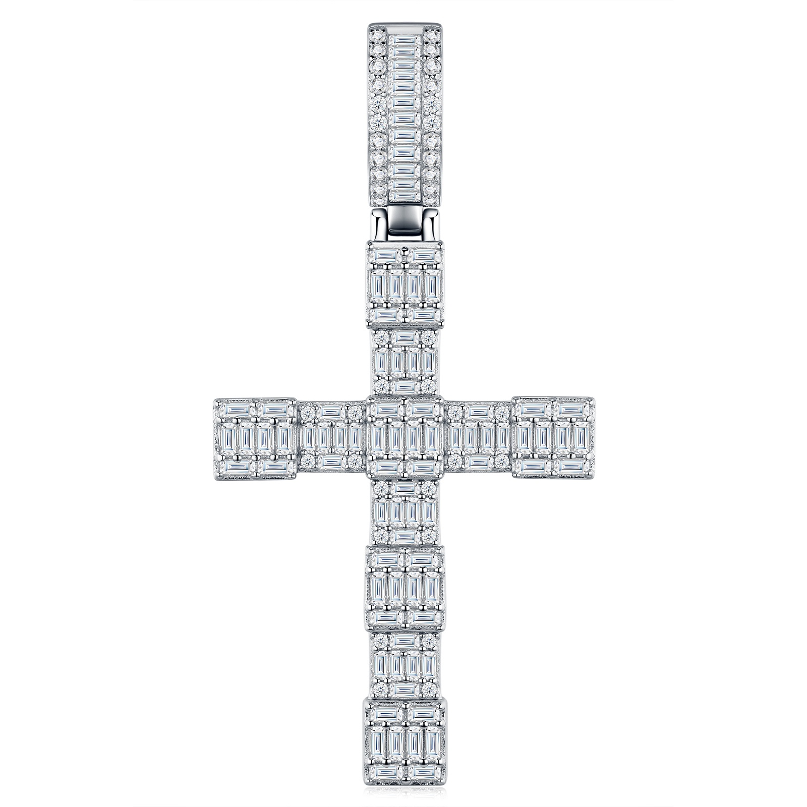 A Luxurious And Fashionable Minimalist Jewelry Pendant Necklace Featuring Top-quality Moissanite, Made Of S925 Silver Electroplated With Platinum.
