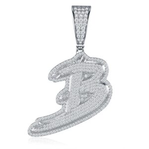 Fashion Design 26 Letters – B Set With Top Quality Morganite In Luxurious Fashion And Mid-Prive Mode Jewelry Silver Pendant Necklace, Made Of S925 Silver Electroplated With Platinum.