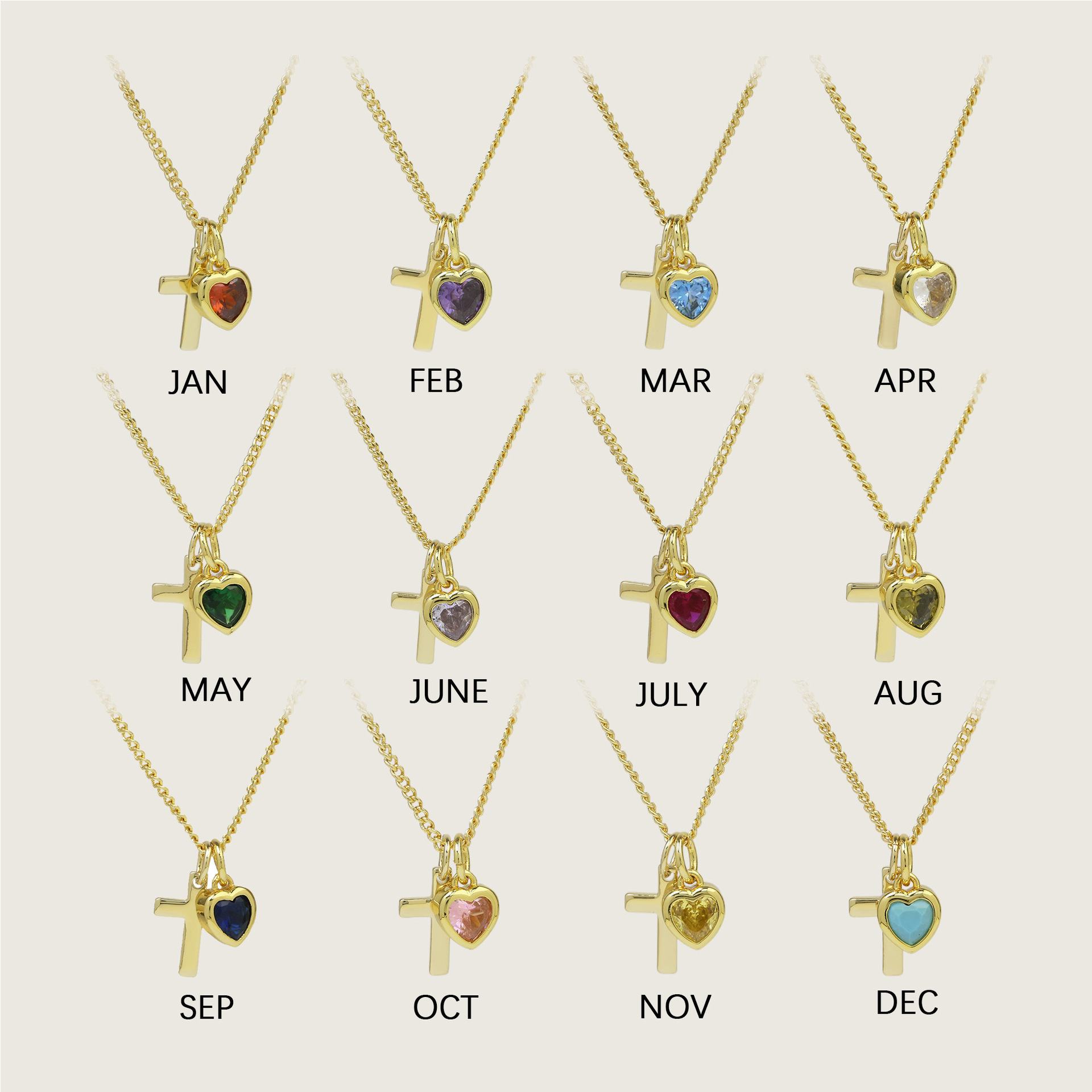 Heart-Shaped December Birthstone Pendant Necklace