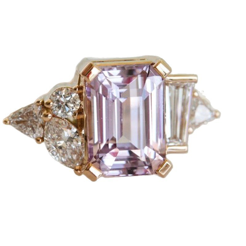 New Diamond Two Tone Square Princess Ring
