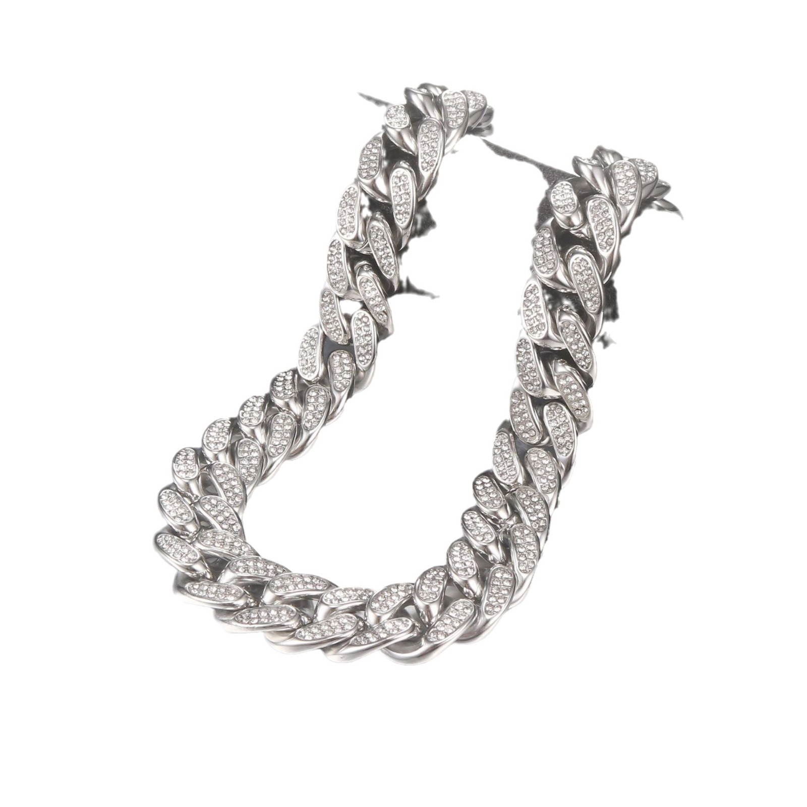 Stainless Steel Titanium Steel Cuban Chain Necklace Bracelet