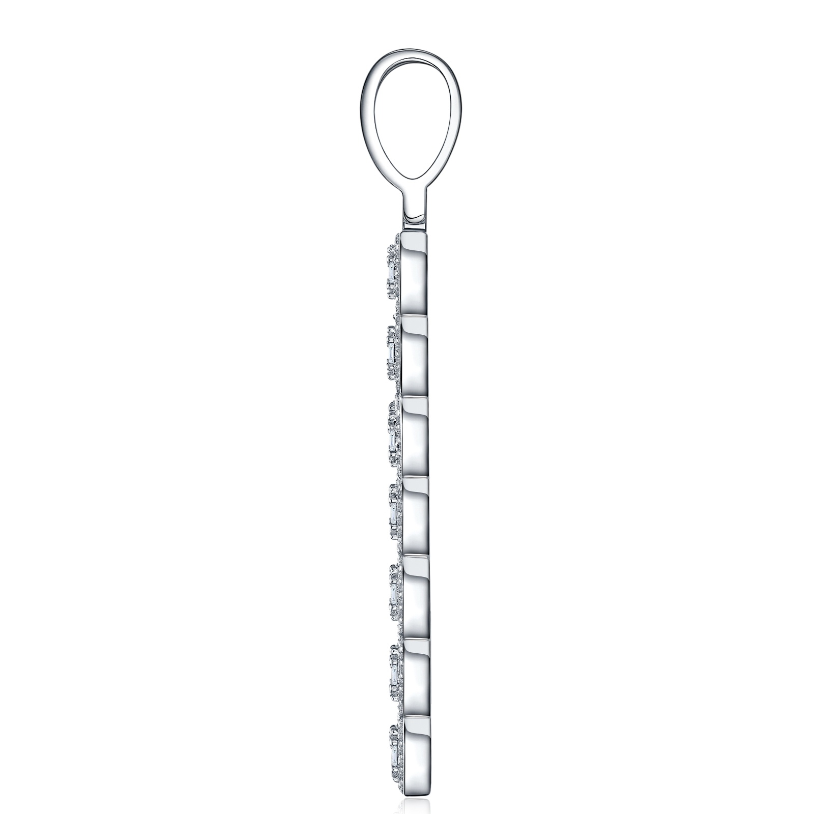 A Luxurious And Fashionable Minimalist Jewelry Pendant Necklace Featuring Top-quality Moissanite, Made Of S925 Silver Electroplated With Platinum.