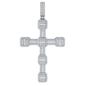 A Luxurious And Fashionable Minimalist Jewelry Pendant Necklace Featuring Top-quality Moissanite, Made Of S925 Silver Electroplated With Platinum.
