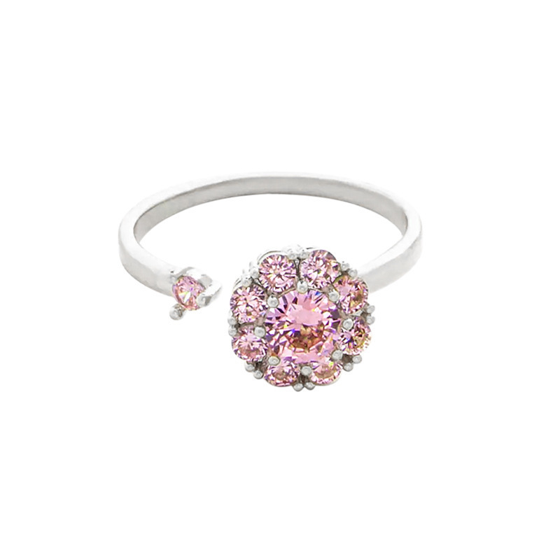 Womens Fashionable Rotatable Simple Elegant All-Match Ring With Flower Design