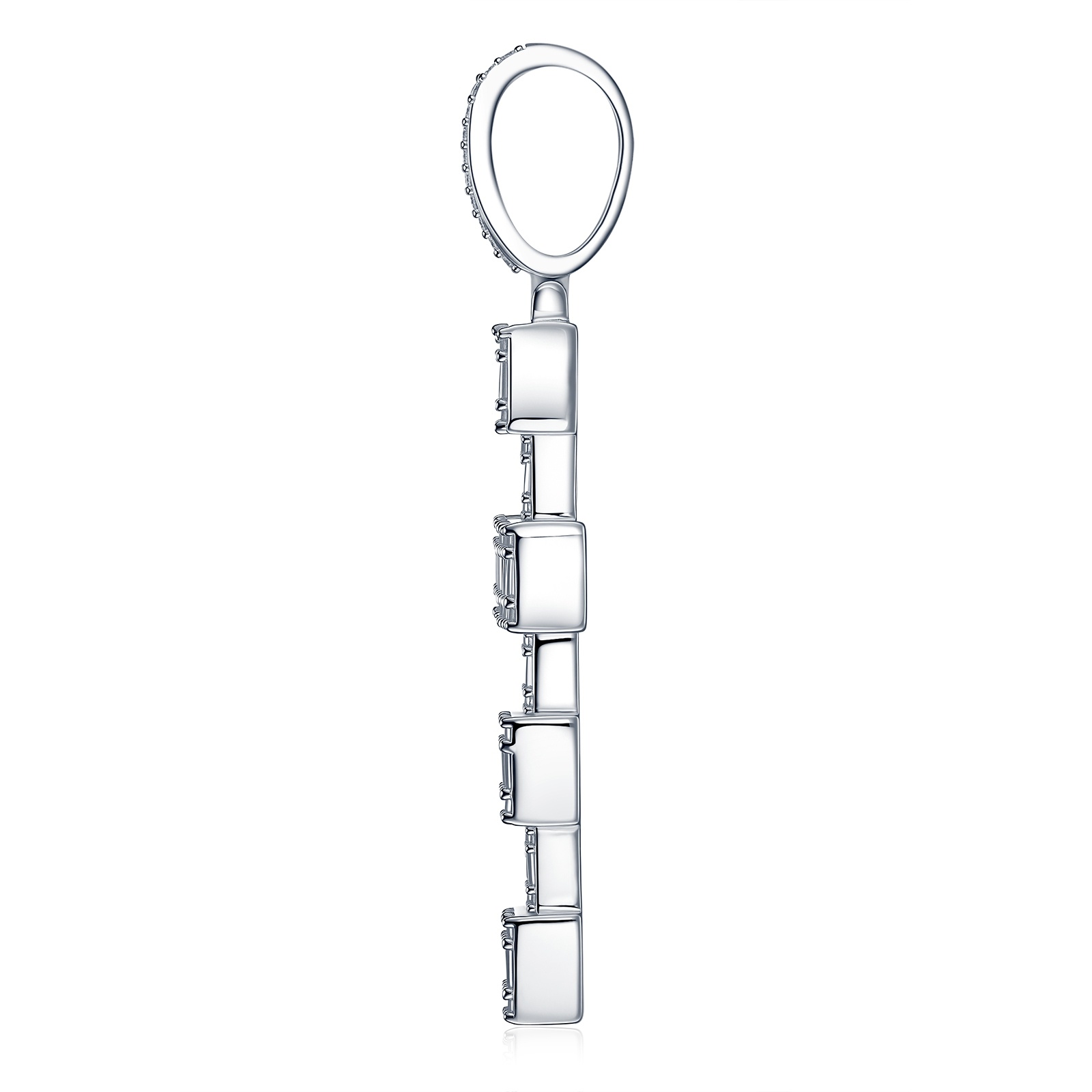 A Luxurious And Fashionable Minimalist Jewelry Pendant Necklace Featuring Top-quality Moissanite, Made Of S925 Silver Electroplated With Platinum.