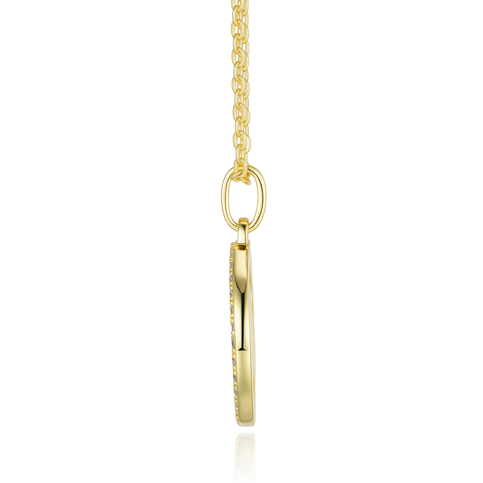 A Luxurious And Fashionable Minimalist Jewelry Pendant Necklace Featuring Top-quality Moissanite, Made Of S925 Silver Electroplated With Gold.