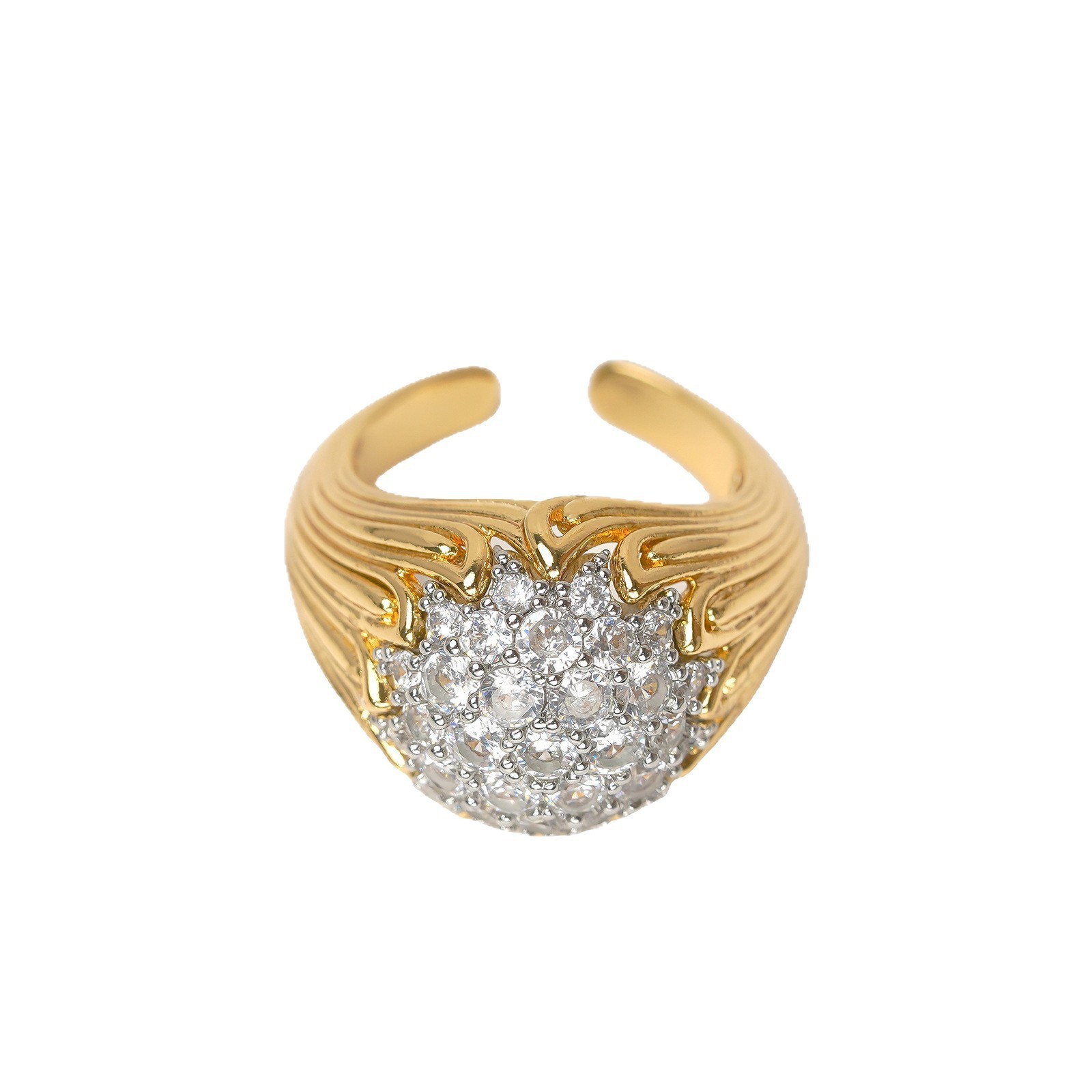 Fashionable Vintage Diamond-Encrusted Elegant Ring