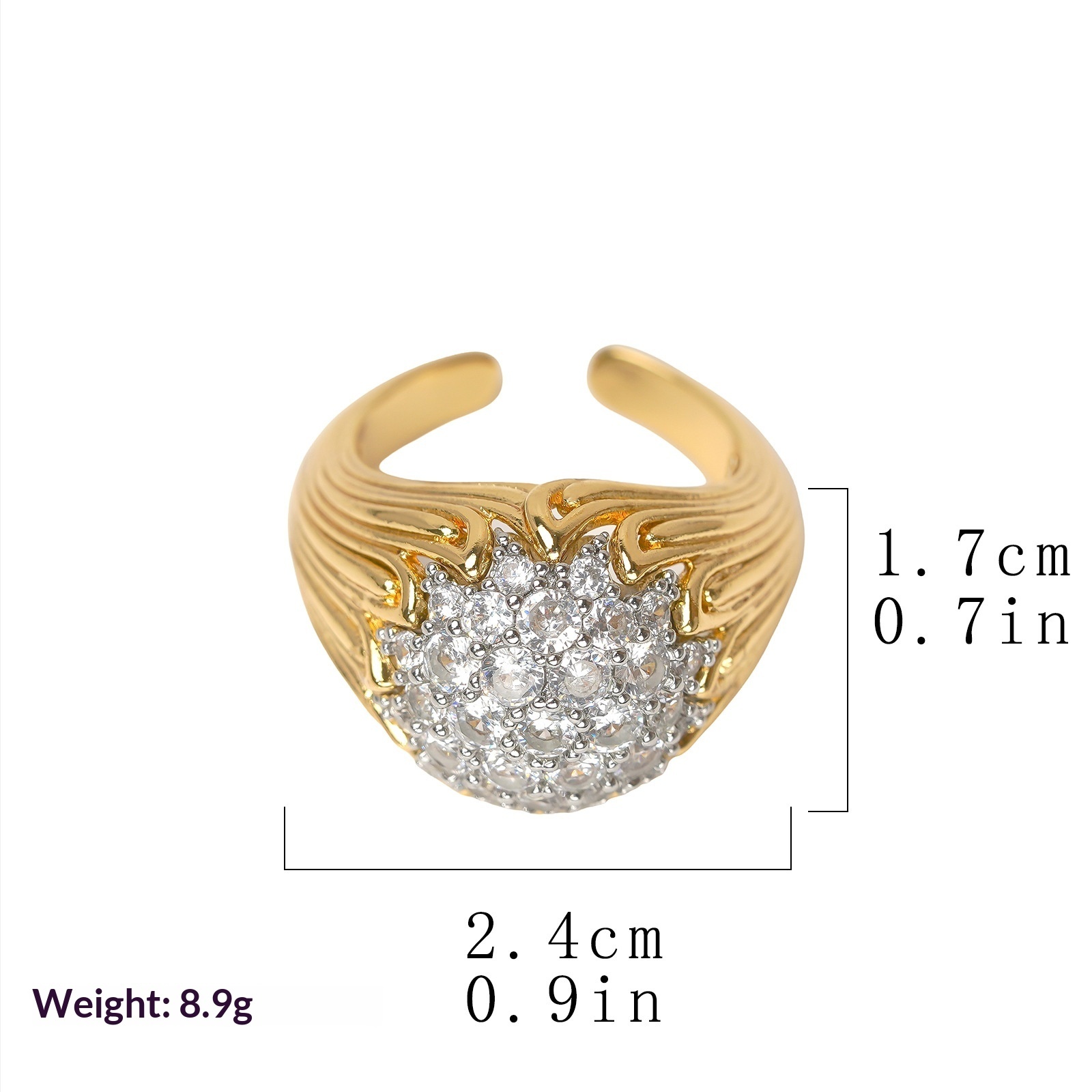 Fashionable Vintage Diamond-Encrusted Elegant Ring