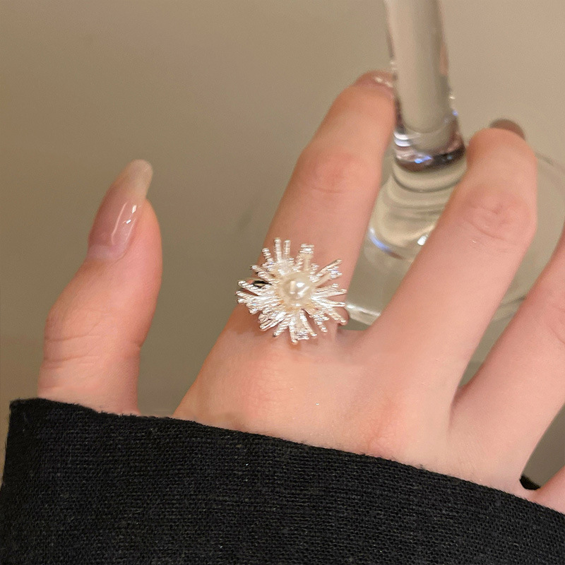 Pearl Firework New Niche Open-End Ring For Women