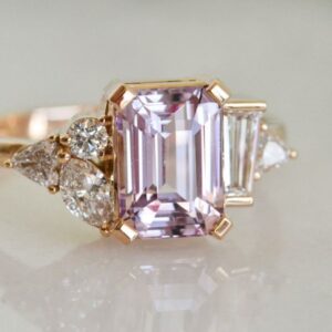 New Diamond Two Tone Square Princess Ring