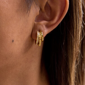 Stainless Steel Rhinestone Earrings For Women