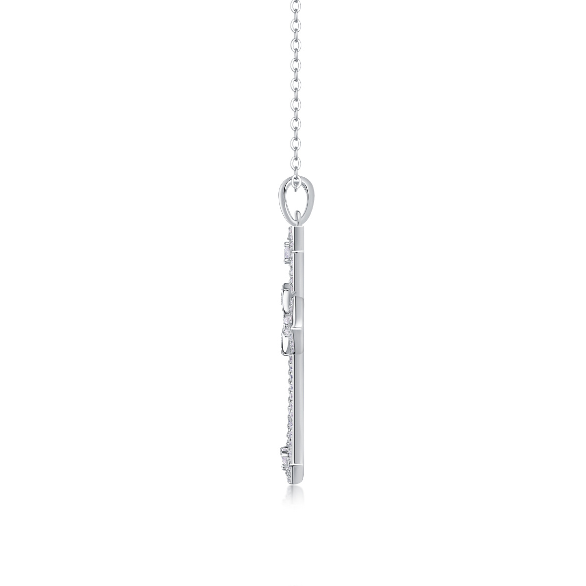Support - A Luxurious And Fashionable Minimalist Jewelry Pendant Featuring Top-quality Moissanite Set In A Silver Necklace With S925 Silver Electroplated Over Platinum.