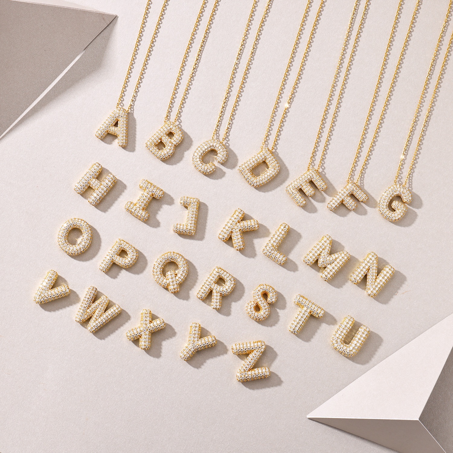 Bubble Letters - R Set With Top-quality Moissanite In A Luxurious And Fashionable Minimalist Jewelry Pendant For Necklaces. Made Of S925 Silver Electroplated With Gold.
