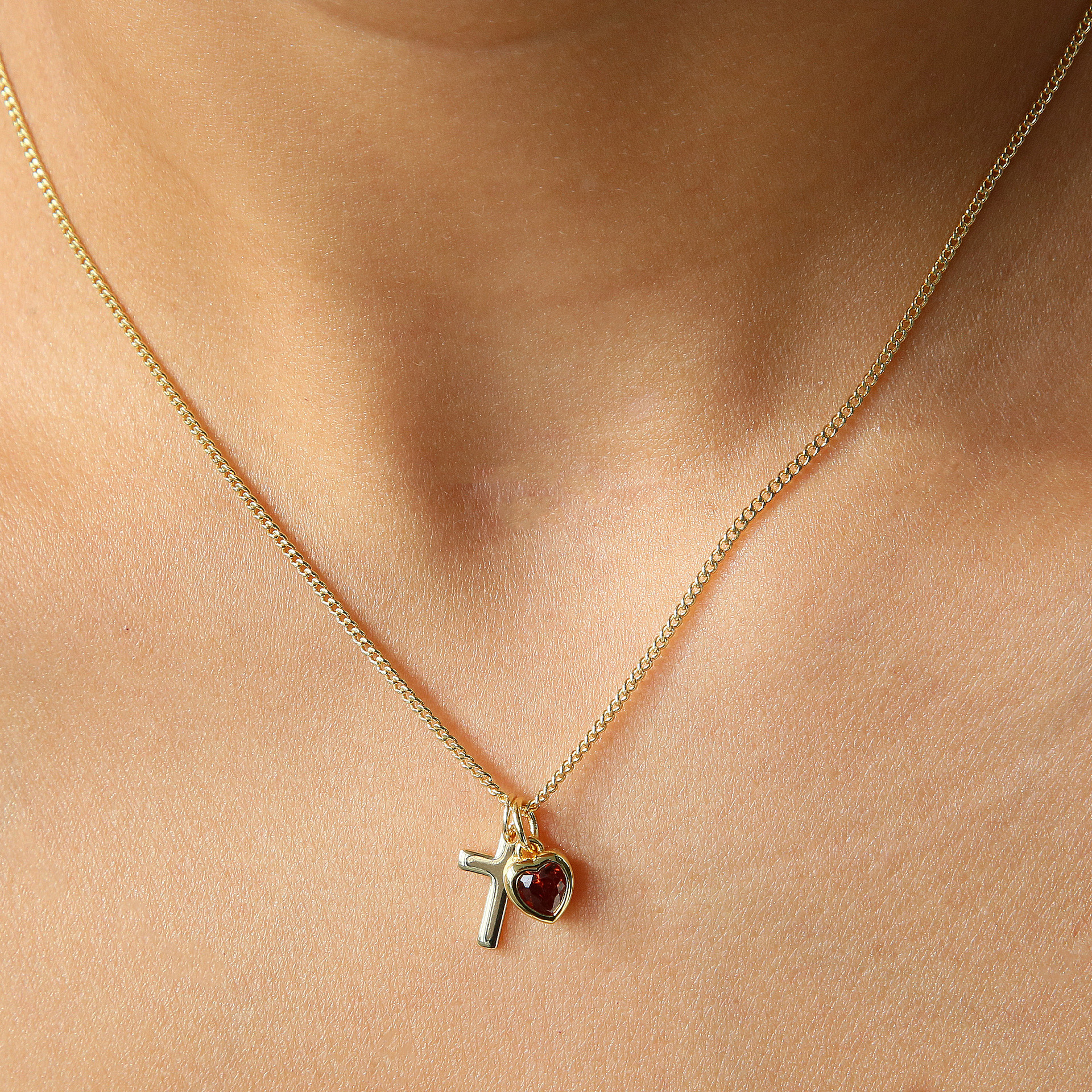 Heart-Shaped December Birthstone Pendant Necklace