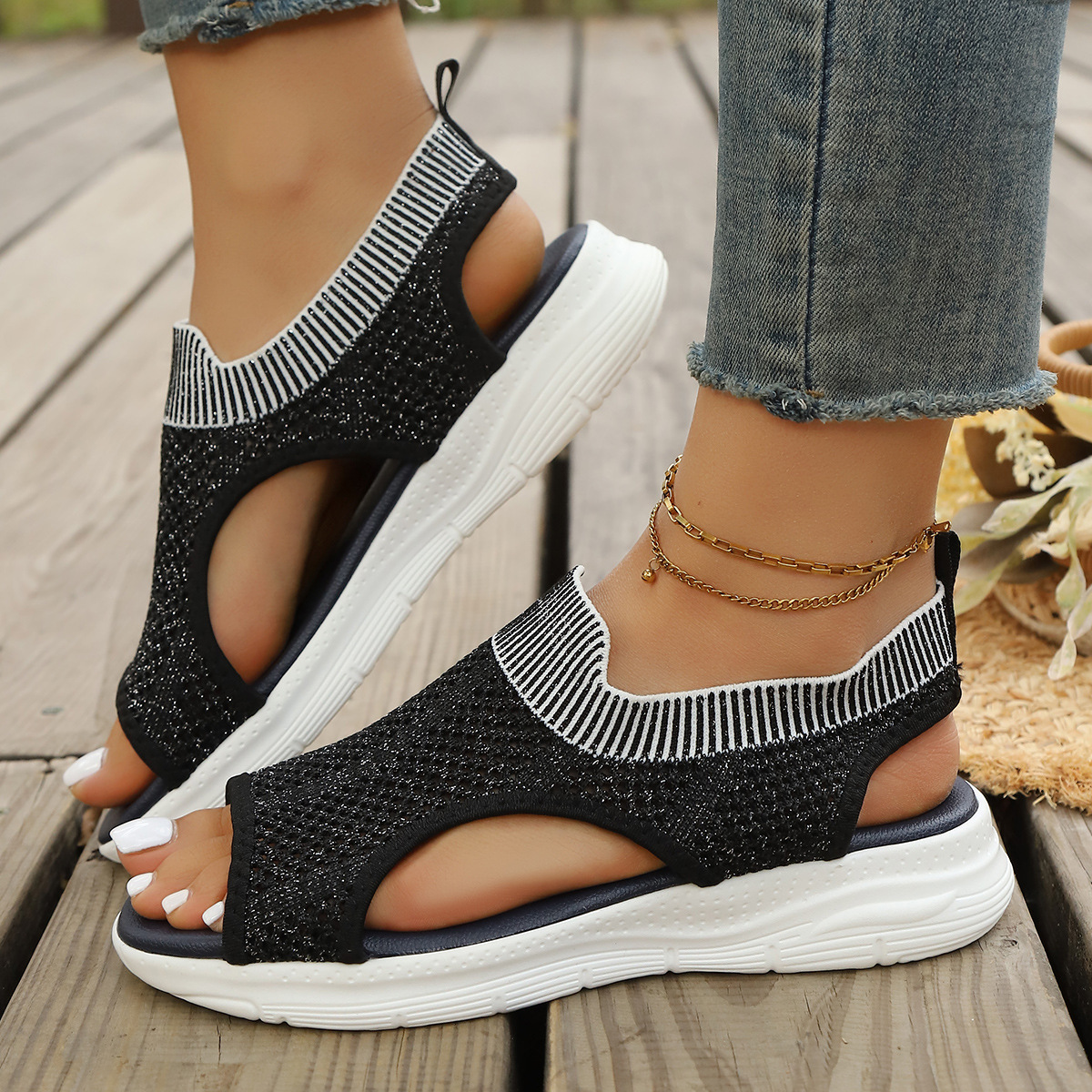 Casual And Versatile Sporty Women's Flat Sandals