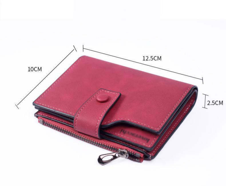 Vintage Snap Closure Matte Finish Women's Short Wallet, Multi Card Holder Zipper Purse, Portable Coin Pocket