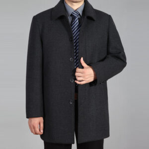 Middle-aged And Elderly Men’s Woolen Coat Mid-length