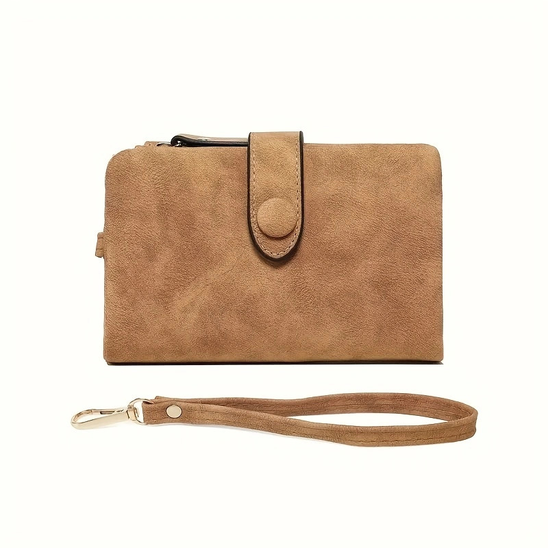Matte Finish Women's Short Trifold Wallet, Cute Minimalist Style, Multi Card Holder Ladies Purse
