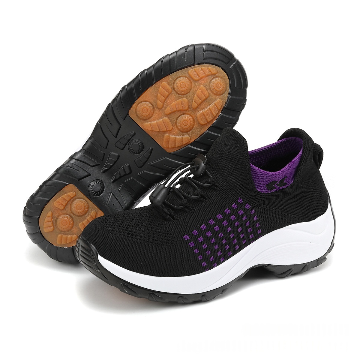 Casual Women's Flyknit Shoes With A Round Toe