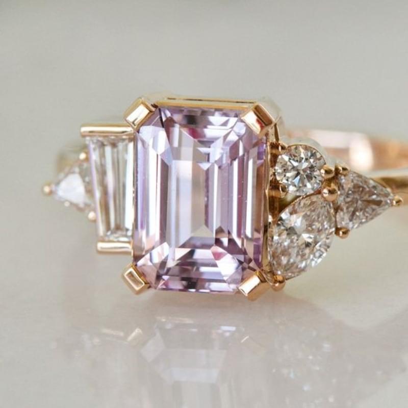 New Diamond Two Tone Square Princess Ring - Image 2